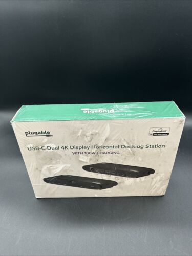 Genuine Plugable USB-C Dual 4K Display Horizontal Docking Station w/ 100 Chargng - Picture 3 of 3