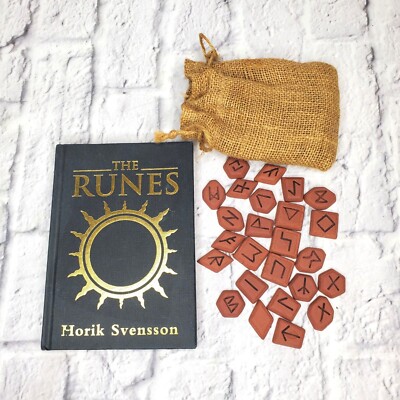 The Runes Book & Rune Stones Set by Horik Svenssons HC Book 1995 Edition Vintage