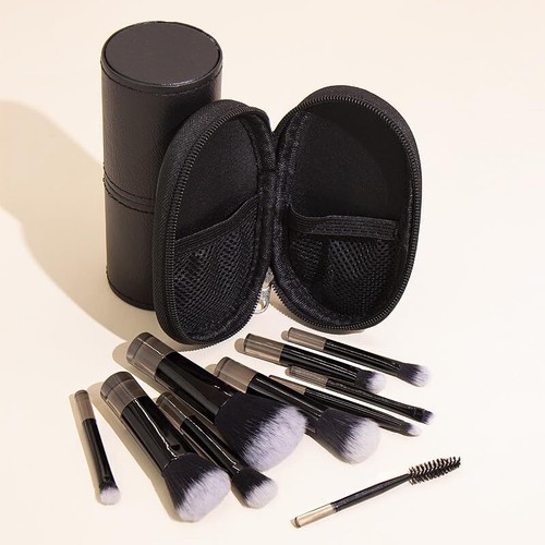Portable ON THE GO Makeup Brush Set, 10pcs Easy-taken Mini Full Complete black - Picture 5 of 7