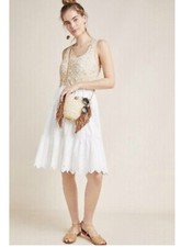 Anthropologie Brittney Crochet Dress Womens Large L NWT New White $198