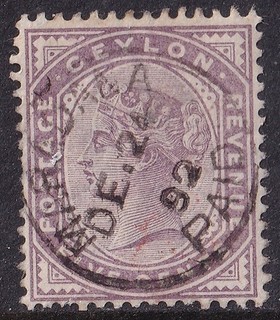 CEYLON POSTMARK / CANCEL "MARADANA PAID" 1892