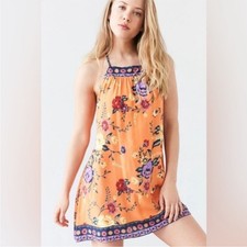 Urban Outfitters Ecote Orange Floral Mini Dress
