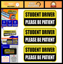 Student Driver Car Magnet - Rectangular 3 Pack Yellow/Black - Safety Sign