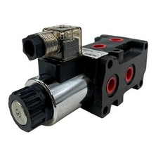 1/2" BSP 6 Way Hydraulic Solenoid Diverter, 50 L/Min, Internal Drained, 250 Bar