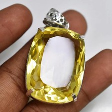 Ciondolo Topazio Taglio Cuscino Brasiliano Naturale Certificato 85 Ct Pietra Preziosa Sciolta