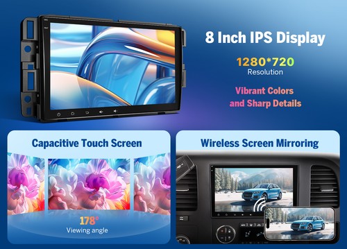For GMC Yukon Sierra Acadia 8" Android 14 Car Radio Stereo GPS Navi CarPlay DSP - Picture 14 of 23