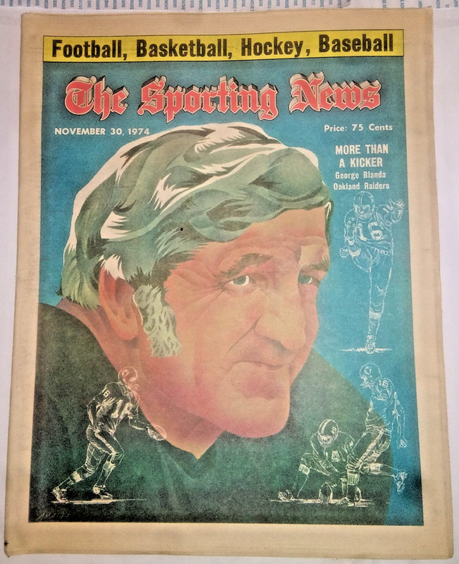 Sporting New Nov 30 1974 Blanda Oakland Raiders NFL Cover NBA NHL MLB+ Hayes Bad