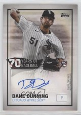 2021 Topps 70 Years of Baseball Auto Dane Dunning #70YA-DD Auto 0cc9