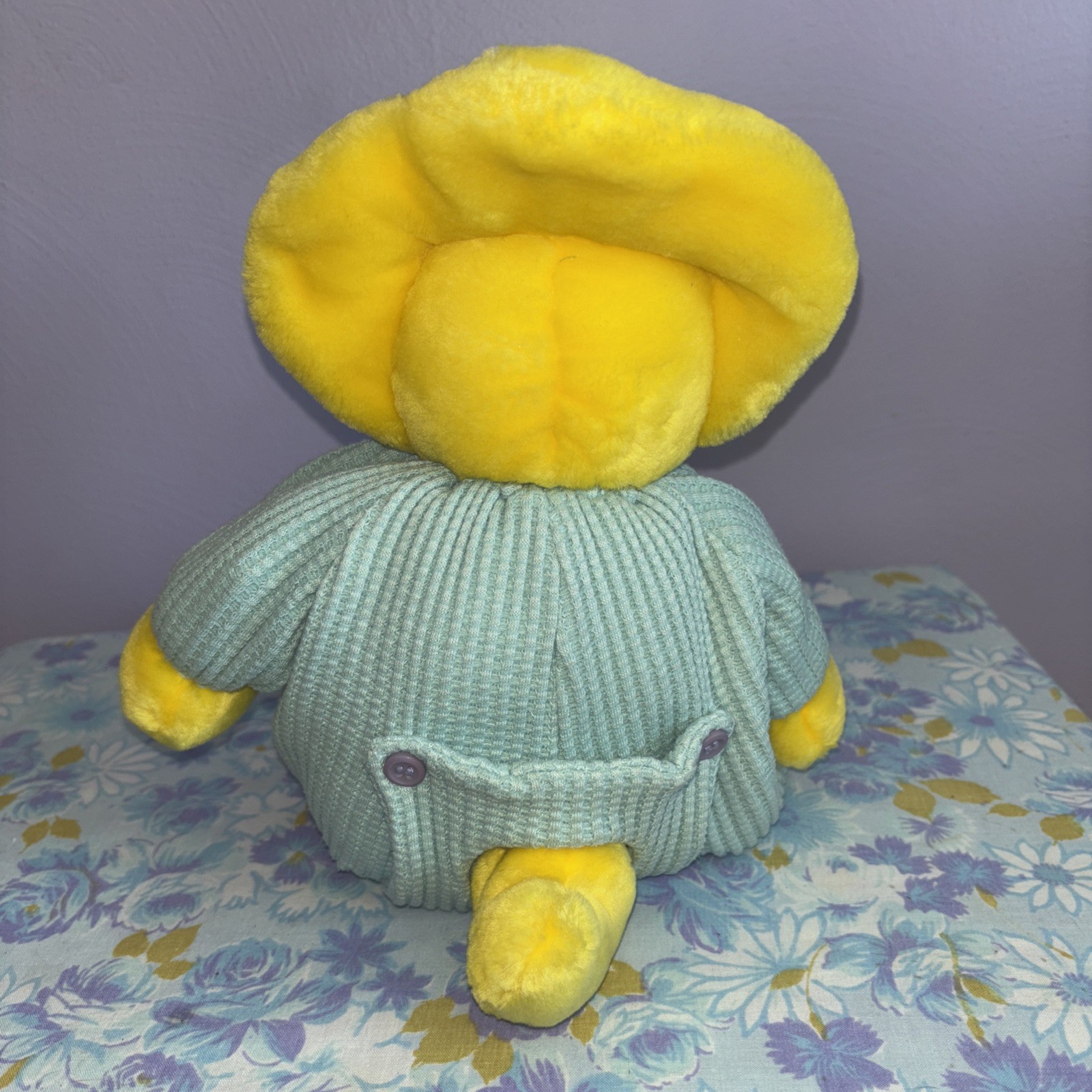 Vintage BJ Bedtime Barney Plush Yellow Dinosaur Thermal Pajamas Bean Bag Toy