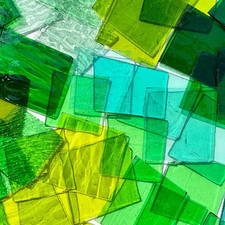 2.2Lb Irregular Stained Glass Scraps Sheets Green Mixed Collection