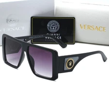 Versace Men's Classic Square Sunglasses Stylish Big rimmed sunglasses with Box