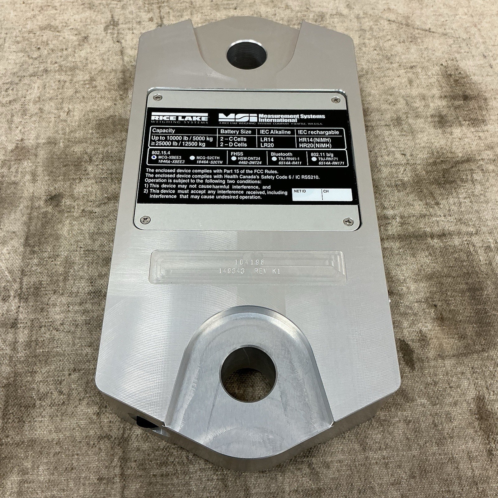 Dyna-Link MSI-7300-10000 Crane Dynamometer 10000lb Cap +/-0.1% Accuracy 5lb