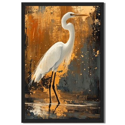 Elegant White Heron Wall Art Canvas Oil Paintings Reproduction