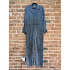 Vintage Lee Union Made USA Work Coveralls Talon Zip Blue Mechanic 42 Long