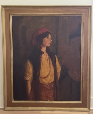 Antique Oil Painting Woman Portrait Attributed John White Alexander Framed 48 