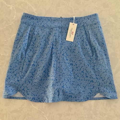 Vineyard Vines Women's S Tide Blue Printed Skirt Performance Golf Skort Lined