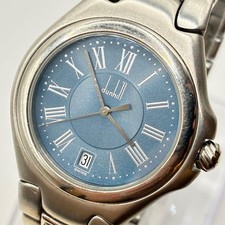 Dunhill Rondinium Roman Date Display Quartz Mens Wristwatch Classic