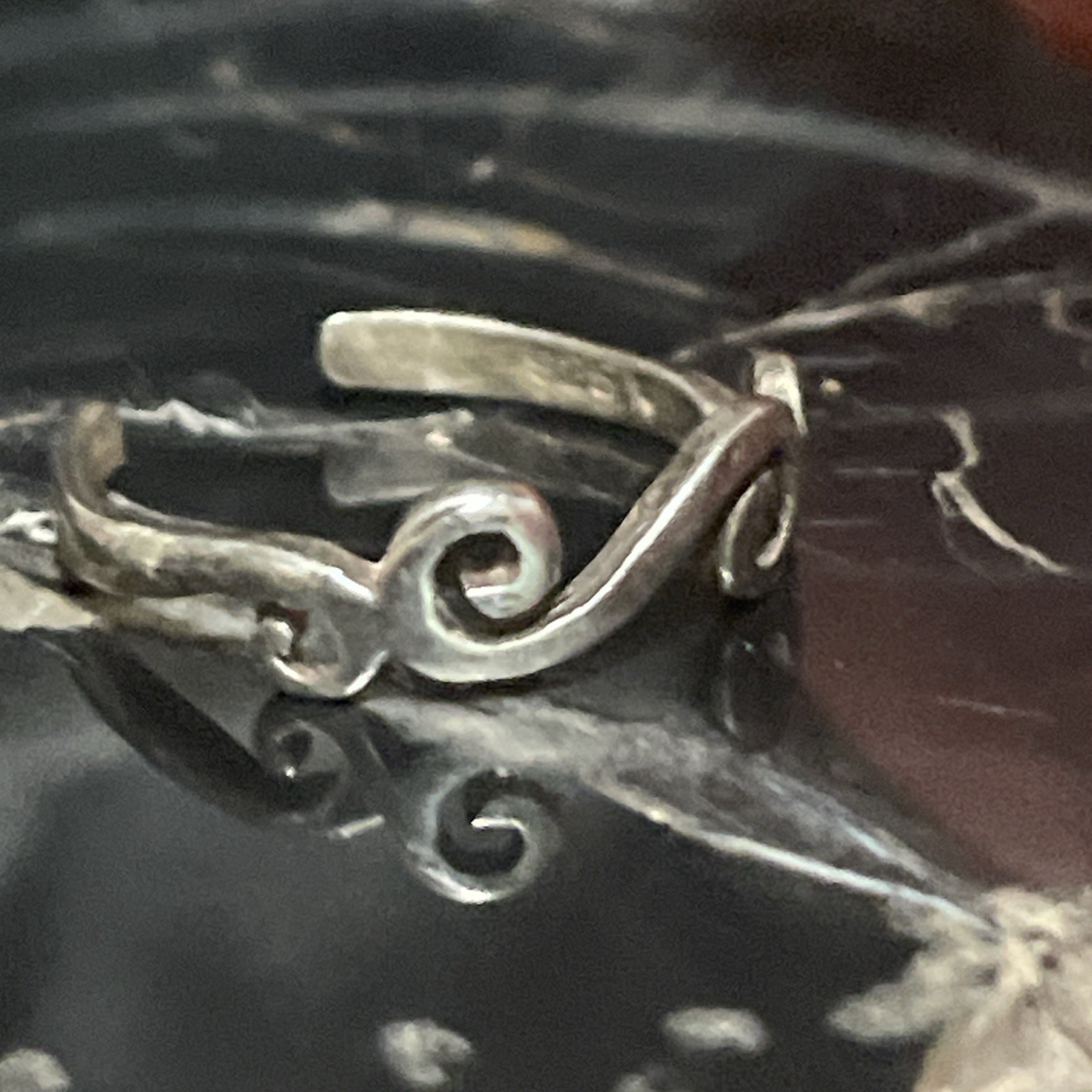 Wave Pattern Sterling Silver Toe Ring Size 5 - image 3