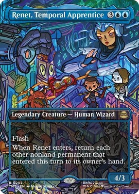 Renet, Temporal Apprentice (Borderless) 202 Rare MTG TMT NM