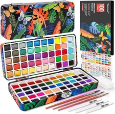 Taotree Watercolor Paint Set 100 Colors, 1 Count (Pack of 100), 100 Colors 