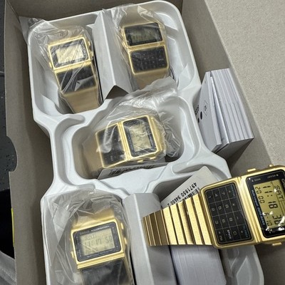 時計 USED CASIO DATABANK DBC-611G CASIO DBC-611G-1DF Unisex Gold Databank Watch Stainless Steel