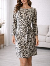 Anthropologie Tracy Negoshian Dress Small 2 4 6 Gray Black Gold Washable Stretch