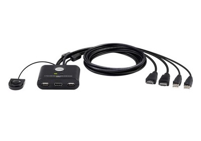 ATEN CS22HF 2-Port USB FHD HDMI KVM Switch Full HD 1080p, 2 Computers 1 Monit...