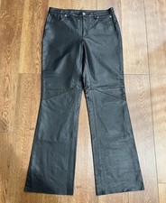 NWOT Harley Davidson Women  s Raw Hem Leather Riding Pants 103819 Size 8 Low Rise