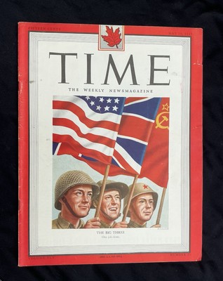 ORIGINAL TIME MAGAZINE MAY 14, 1945 - THE BIG THREE. ONE JOB DONE. - 1945