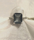 Gorgeous Sterling Silver Emerald Cut Iolite Ring with White Topaz Accents — photo 1