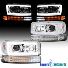 Fits 1999-2006 Gmc Sierra Projector Headlightssequential Led Bar Bumper Fits 1999-2006 Gmc Sierra Projector Headlightssequential Led Bar Bumper