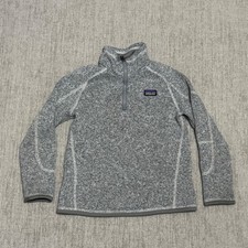 Patagonia Pullover Kids S 7-8 Gray Better Sweater 1/4 Zip Fleece 25527