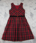 Crewcuts Red And Black Plaid Dress Winter Holiday Girl Velvet Waist girls 14 — photo 7