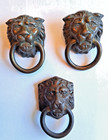 3 Vintage Antique Lion Head Cabinet Door Drawer Pulls Handles Ornate  Victorian — photo 1