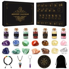 Crystal Advent Calendar 2026, 24 Days Christmas Calendar Countdown with Natur...