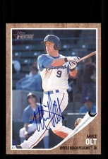 Signed Baseball Card Auto Mike Olt 2011 Topps Heritage Minor League #179