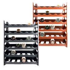 [2 COLORI] Cantinetta Vino in Plastica 36 Portabottiglie - 6 Ripiani Impilabili