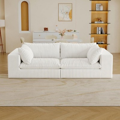78.8'' Comfy Modular Sectional Sofa Cloud Loveseat Corduroy Couch with Deep Seat