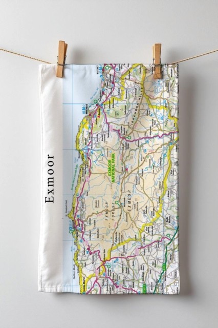 OS Map Tea-towel - Exmoor National Park (General merchandise)