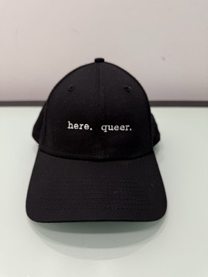 Way Out Non Profit Here. Queer. Hat Adjustable Cap Black New Era LGBTQ+ OSFA