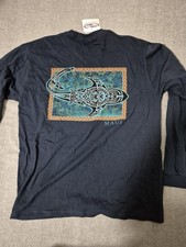NWT Crazy Shirts Maui Long Sleeve T-Shirt Mens M Black Graphic Cotton Hawaii