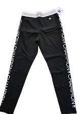 Womens Champion High Waist Vertical Logo Tights Black Size Small New Without Tag