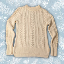 Vineyard Vines XXS Cream Cable Knit Sweater, Classic Fisherman Style 100 Cotton