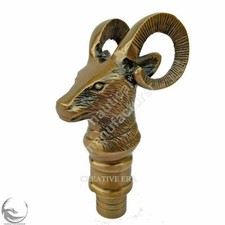 Designer Heavy Goat head SOLID BRASS Victorian Handle ONLY Walking Stick Cane