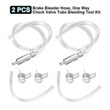 2 Pcs Brake Bleeder Hose One Way Check Valve Tube Bleeding Tool Kit Silver Usa
