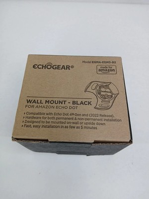 EchoGear Wall Mount for Echo Dot 4th Gen, Black, EGMA-EDM3-B2, New