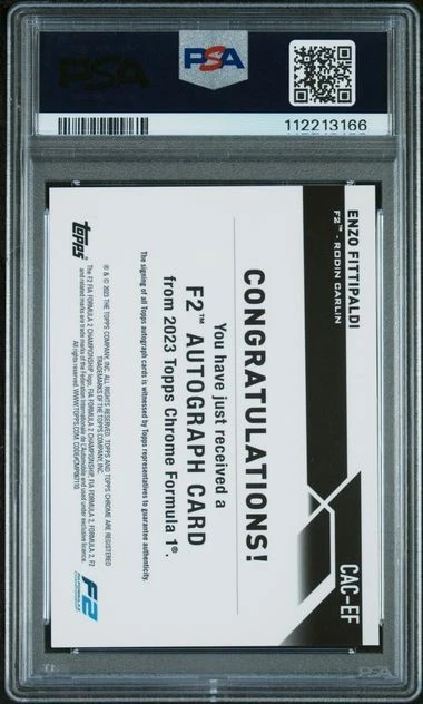 2023 TOPPS CHROME FORMULA 1 CHROME AUTOGRAPHS #CACEF ENZO FITTIPALDI AUTOGRAPH - Image 2 of 2