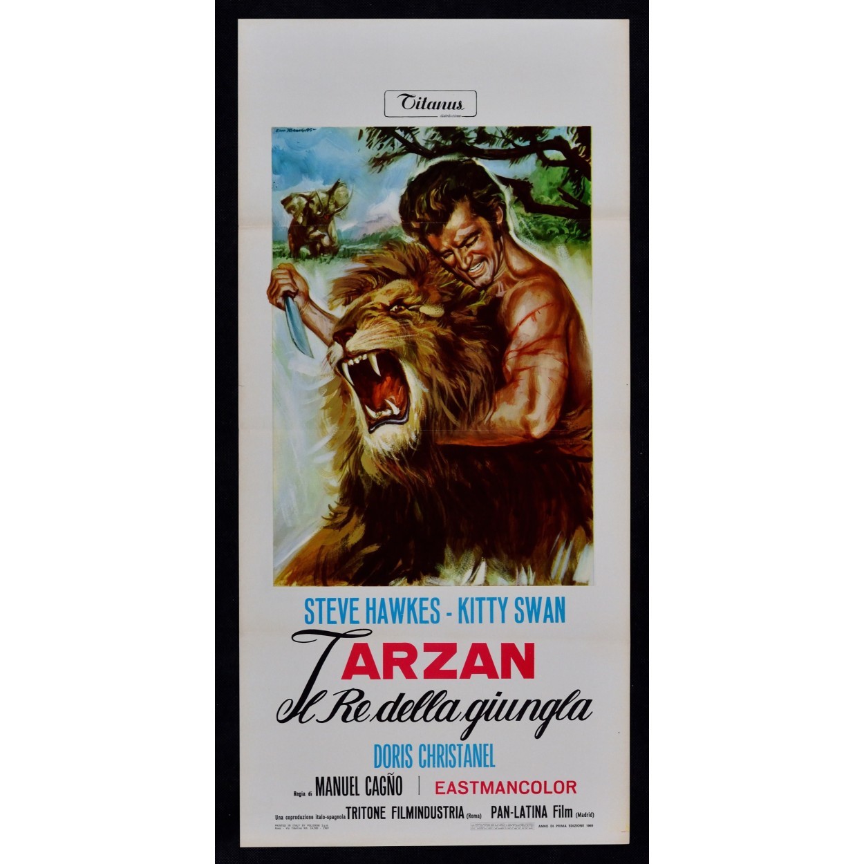 Locandina originale film Tarzan il re della giungla (1959) - Regia di Joseph M. Newman