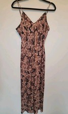 Nili Lotan X Target Womens Paisley Print Slip Dress Maxi Side Slit Size Large