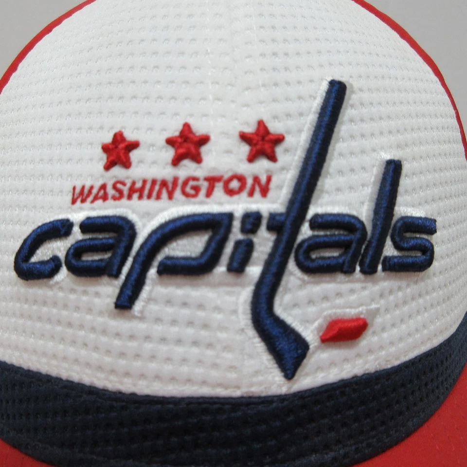Washington Capitals Hat Cap Fitted Mens Small Medium Red White NHL Hockey Flex - Image 2 of 4